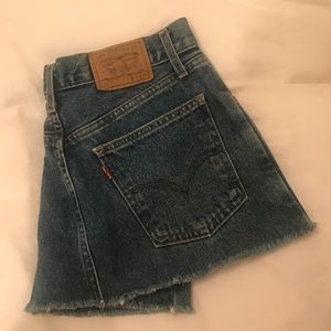 Levi's Mini Denim Skirt - ORANGE TAB - vintage